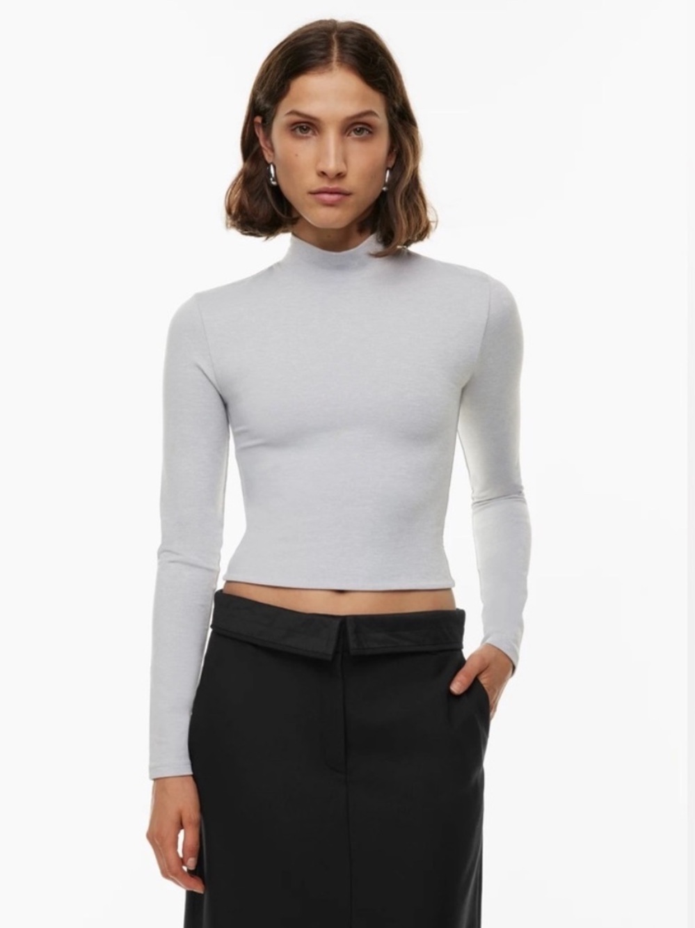Babaton Contour Mock neck Long sleeve Shirt size small